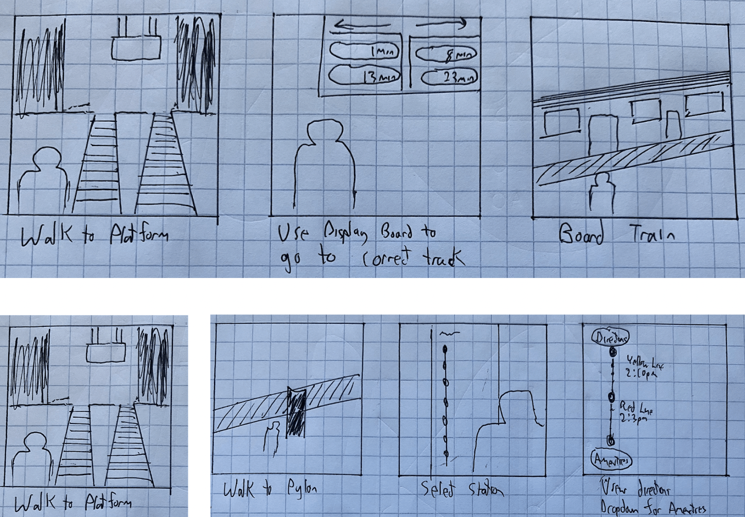 Our first ideas of dynamic signage and the pylon, which would soon take a life of its own.